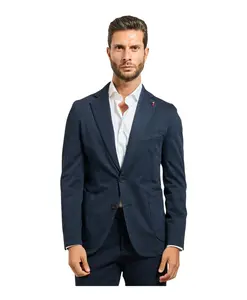 Синий однобортный жакет с зеркальными отворотами Mulish, синий