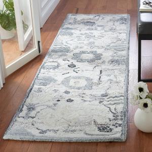 Ковер-дорожка SAFAVIEH, 69 x 244 см, Glamour Collection Light Brown/Grey GLM569E ручной работы из премиального вискозы для гостиной, прихожей, коридора, спальни, фойе