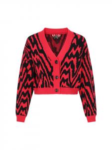 Женский кардиган красного и черного цвета myMo ROCKS