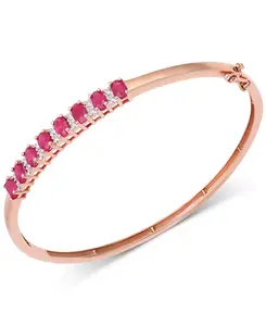 Браслет с танзанитом (3-1/8 карата tw) и бриллиантом (1/8 карата tw) из 14-каратного золота на стерлинговом серебре (также доступен с рубинами, изумрудами и сапфирами) Macy'S, ruby