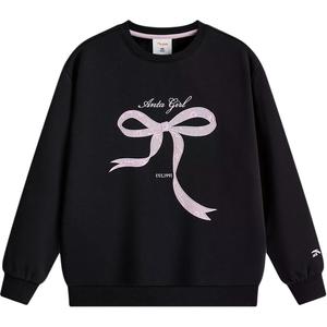 Детская толстовка с круглым вырезом, утолщенные и на флисовой подкладке Anta, basic черный