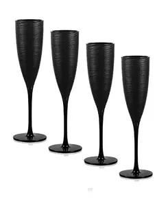 Бокалы для вина Artisan Flute объемом 6,5 унций, набор из 4 штук Qualia Glass, black