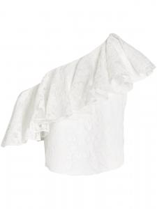 Giambattista Valli кружевная блузка на одно плечо, белый