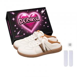 Boldi Kuki Женские белые тапочки с закрытым носком, резиновой нескользящей подошвой и антибактериальной пропиткой, цвет White (Exclusive Box+Socks)