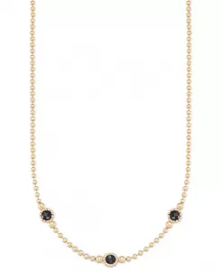 Ожерелье-Воротник длиной 18 дюймов с тремя камнями-аметистами (3 карата) из стерлингового серебра с позолотой 14 карат (также доступно из оникса) Macy'S, onyx