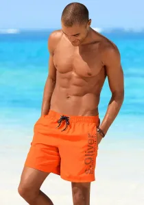 Купальные шорты S.Oliver с модным принтом логотипа, цвет Orange
