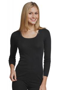 Роскошная женская майка с длинными рукавами и круглым вырезом SCHIESSER, черный