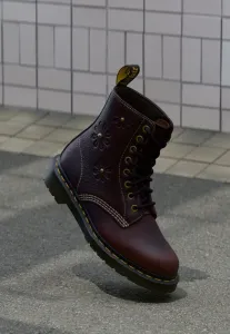 Ботинки на шнуровке с восемью люверсами и цветком паскаля (1460). Dr. Martens, Dark Brown Grizzly