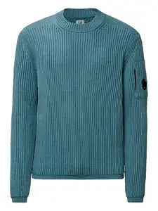 Вязаный свитер с накладными карманами C.P. Company, синий