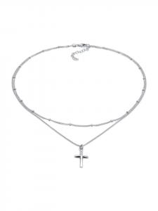 Elli Колье из серебра 925 пробы: крест и серебряный шарик