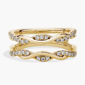 Бриллиантовая вставка с двойным витком из 18-каратного желтого золота (1/4 карата). Blue Nile