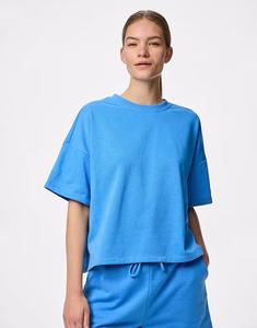 Pieces - Топ с короткими рукавами лазурно-синего цвета