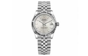 ROLEX Часы Log Series Automatic Mechanical Movement Women's Watch 31mm Silver Dial Oystersteel 18ct White Gold Case
