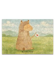 Mr. & Mrs. Panda Дизайн флага с изображением альпаки-пазла без слогана, белого цвета