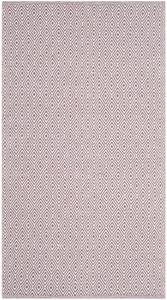 Ковер SAFAVIEH, 183 x 183 см, Montauk Collection - Ivory & Purple, ручная работа, плоское плетение, хлопок, идеален для помещений с высокой проходимостью в гостиной, спальне (MTK515G)