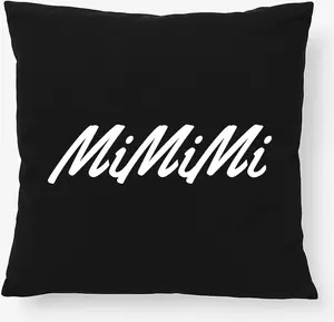 Подушка Huuraa с надписью Мимими, подарочная, 40х40 см, с наполнителем, черный хлопок, декор Мимими Hellweg Druckerei