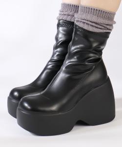 Офисные повседневные ботинки на платформе с каблуком 11 см, эластичные 1903 Lovehunter, цвет Black