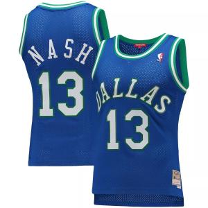 Женская синяя майка Mitchell & Ness Steve Nash Dallas Mavericks 1998-99 Hardwood Classics Swingman