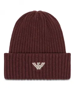 Шапка-Бини New York из ребристой шерстяной смеси Emporio Armani, коричневый
