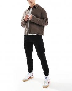 Брюки карго с манжетами черного цвета JJ Rebel