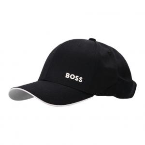 HUGO BOSS Хлопковая твилловая бейсболка мужская черная, Black