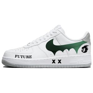 Nike Air Force 1 противоскользящие износостойкие легкие дышащие низкие скейтерские кроссовки мужские бело-зеленые, цвет White Green