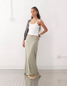 Юбка макси Monki цвета хаки