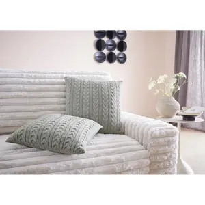 Декоративные подушки Trisha, набор из 2 шт. Современный вязаный узор, 50x50 см, без наполнителя, косичка, набор из 2 шт. Leger Home By Lena Gercke, серый
