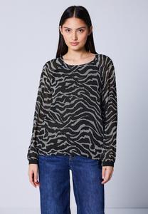 Блуза Street One Studio MIT ZEBRA-PRINT, Grau/Dark Grey