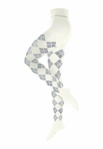 Тайтсы Burlington FINE ARGYLE, Off White /Off-White