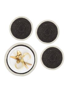 Relaxdays Набор из 4 салфеток под тарелки, черно-кремовый цвет - Ø 37 см