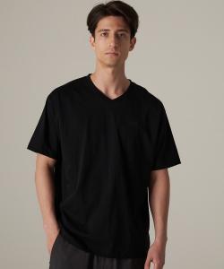 Футболка хлопковая с V-образным вырезом и короткими рукавами Eddie Bauer, черный