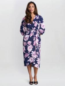 Платье миди Keeley Floral Gina Bacconi, Navy/Multi