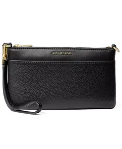 Сумка Jet Set Leather Top Zip Convertible Wristlet Michael Kors, черный