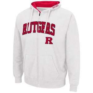 Мужская белая толстовка с молнией во всю длину Rutgers Scarlet Knights Arch & Logo 3.0 Colosseum