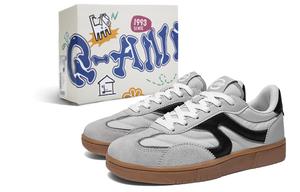 Кроссовки для скейтбординга Q AND с противоскользящими и износостойкими свойствами, низкие, унисекс Q-AND, Light Gray Black