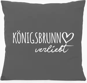 Подушка для дивана Huuraa Königsbrunn in love gift 40x40cm с наполнителем Steel Grey cotton Königsbrunn souvenir Hellweg Druckerei