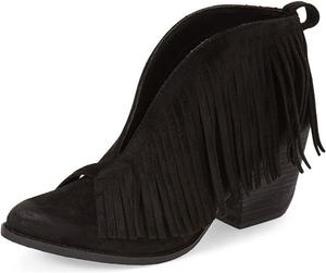 Женские западные ботильоны YDN с кисточками, круглый носок, каблук-блок, замшевые, ретро, размер 4-15 US, Black