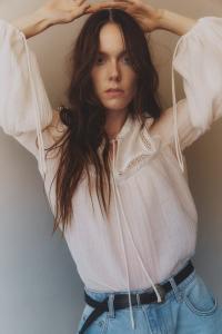 Блузка с кружевными вставками H&M, белый