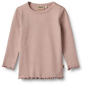 Детская футболка в рубчик с длинным рукавом Wheat, розовый