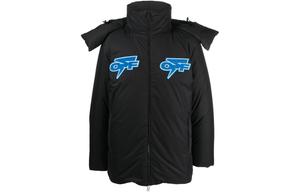 Утепленная короткая куртка с логотипом Off-White, черный