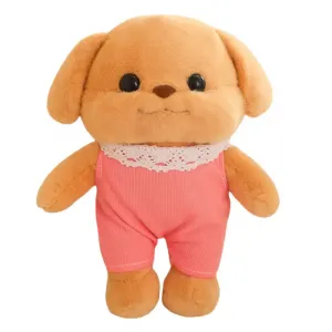 Одетый плюшевый щенок королевского пуделя, 20см/30см/40см высота Handsome, золотисто-розовый