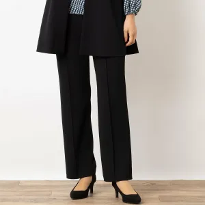 Можно стирать, сочетать с другой одеждой, размеры S-LL. Широкие прямые брюки с декоративными складками Lobjie, цвет Black