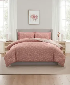 Роскошный мягкий комплект постельного белья с растительным узором, 7 предметов, размер King Nestl, Bali Blush