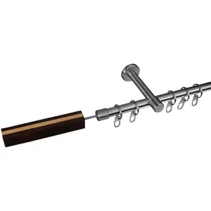 Карниз для штор Stil Viborg Ø 16 мм, 1-рядный, фиксированная длина, 1-рядный с фиксированной длиной Ø 16 мм Liedeco, Edelstahlfarben