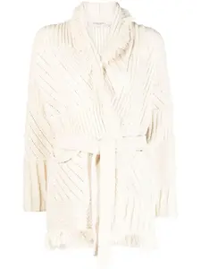 Кардиган с поясом GOLDEN GOOSE, нейтральный