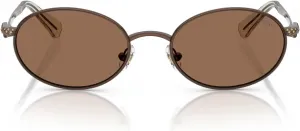 Женские солнцезащитные очки Swarovski Sk7033 овальной формы, Brown/Dark Brown
