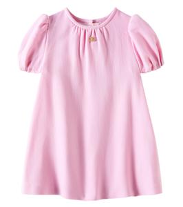Платье из собранной шерсти Dolce&Gabbana Kids, Rosa Confetto Chiaro