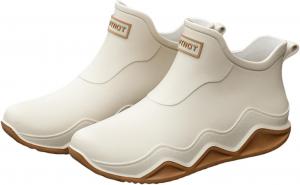 Мужские и женские модные резиновые сапоги, противоскользящие водонепроницаемые ботинки до щиколотки, резиновые ботинки челси на каждый день, обувь для прогулок, для сада, рыбалки и путешествий Lghlmcl, бежевый