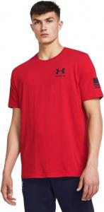 Новая мужская футболка Under Armour с флагом свободы, (601) Red/Midnight Navy
